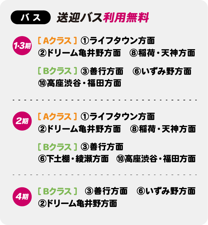 バス利用無料