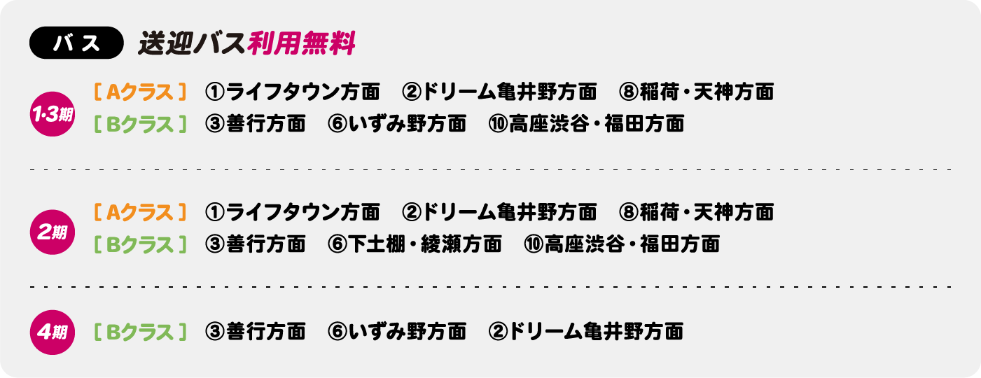 バス利用無料