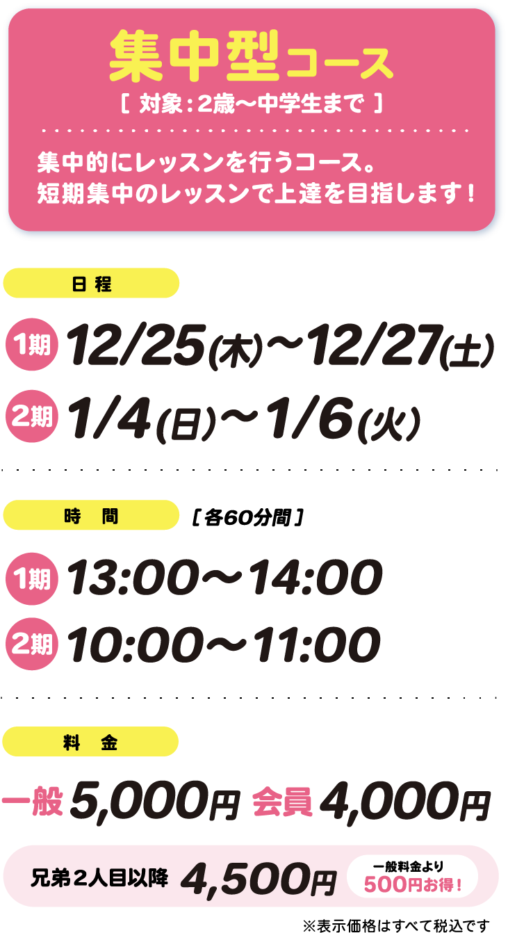 集中型コース詳細