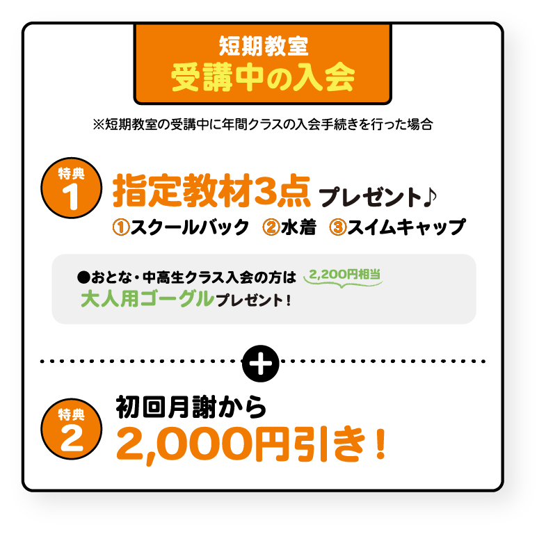 受講中入会特典